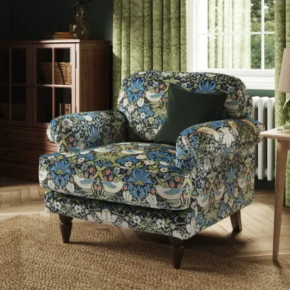 Snuggle Chair with Scroll Arms - Midnight, Velvet image