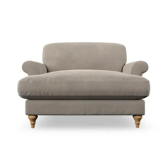 Snuggle Chair with Scroll Arms - Mushroom