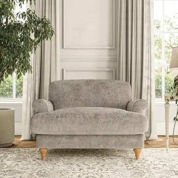Snuggle Chair with Scroll Arms - Mushroom