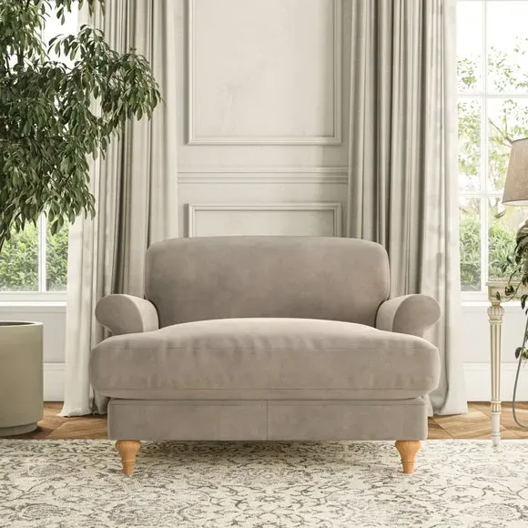Snuggle Chair with Scroll Arms - Mushroom