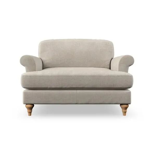Snuggle Chair with Scroll Arms - Natural