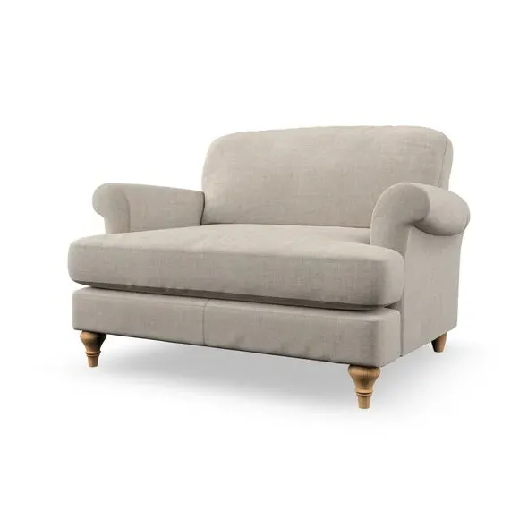 Snuggle Chair with Scroll Arms - Natural