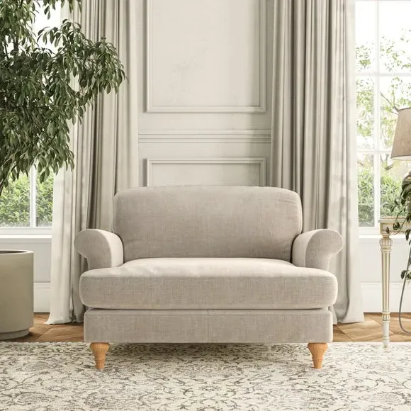 Snuggle Chair with Scroll Arms - Natural