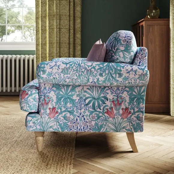 Snuggle Chair with Scroll Arms - Peony, Velvet