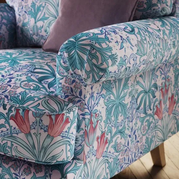 Snuggle Chair with Scroll Arms - Peony, Velvet
