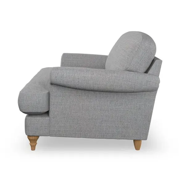 Snuggle Chair with Scroll Arms - Silver