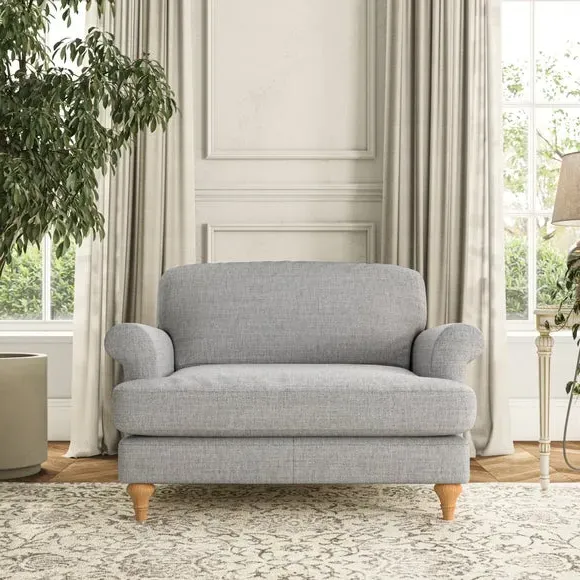 Snuggle Chair with Scroll Arms - Silver
