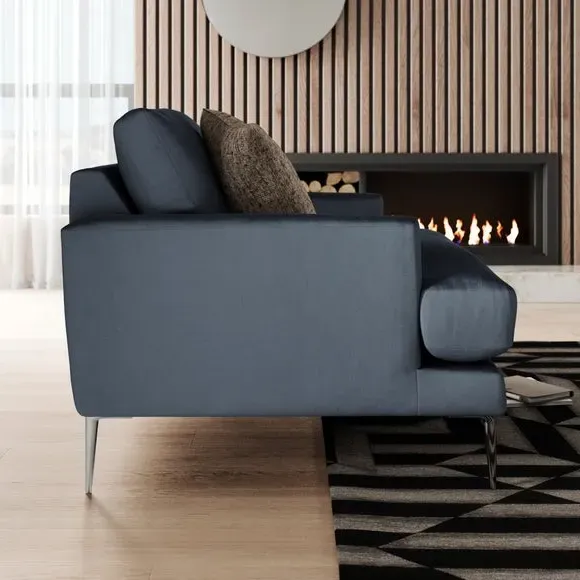 Snuggle Chair with Square Arms - Denim, Velvet