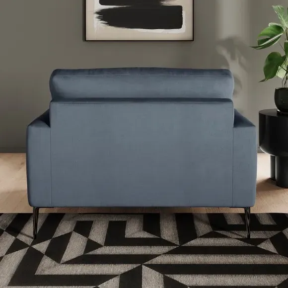 Snuggle Chair with Square Arms - Denim, Velvet