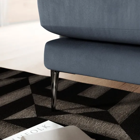 Snuggle Chair with Square Arms - Denim, Velvet