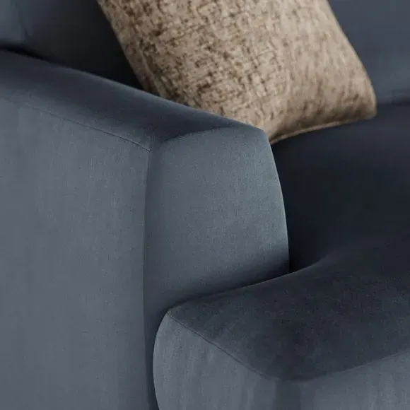 Snuggle Chair with Square Arms - Denim, Velvet