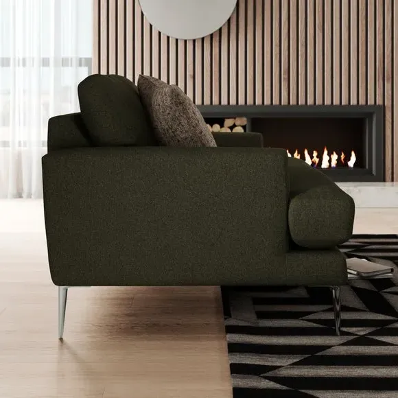 Snuggle Chair with Square Arms - Forest, Boucle