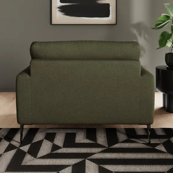 Snuggle Chair with Square Arms - Forest, Boucle