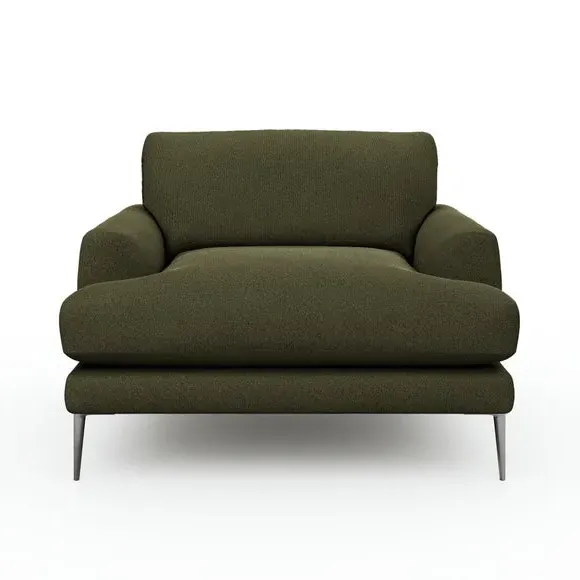 Snuggle Chair with Square Arms - Forest, Boucle
