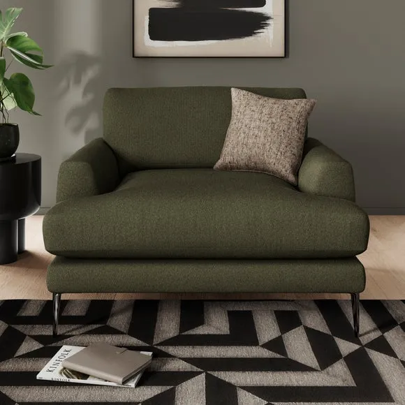Snuggle Chair with Square Arms - Forest, Boucle image