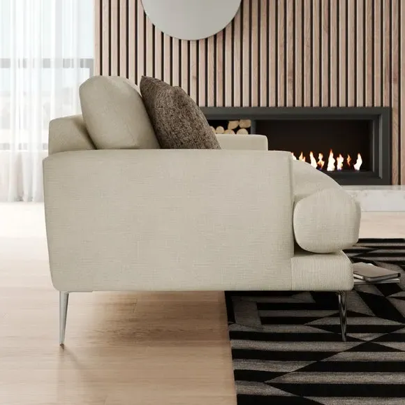 Snuggle Chair with Square Arms - Ivory, Fabric