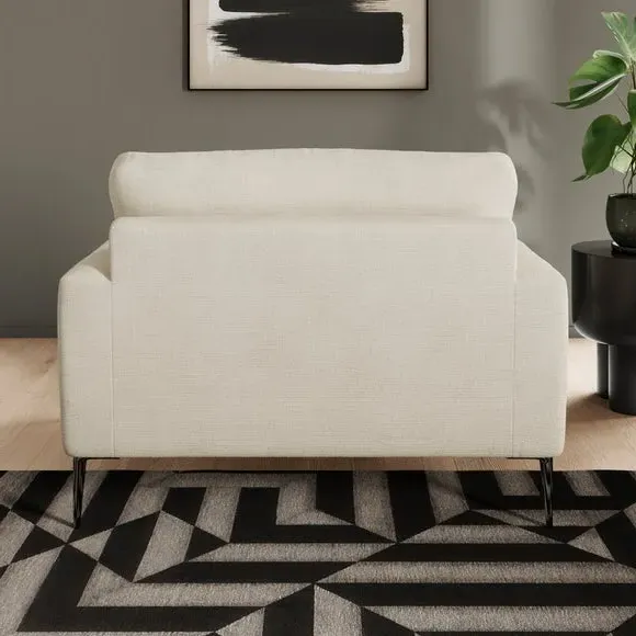 Snuggle Chair with Square Arms - Ivory, Fabric