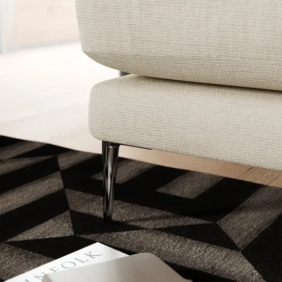 Snuggle Chair with Square Arms - Ivory, Fabric