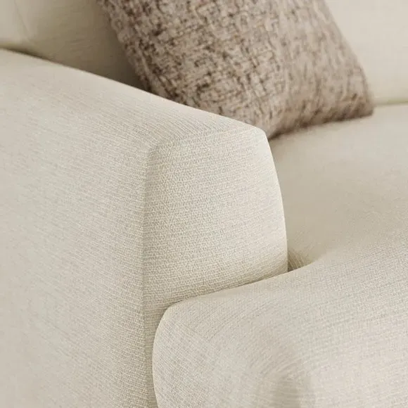 Snuggle Chair with Square Arms - Ivory, Fabric