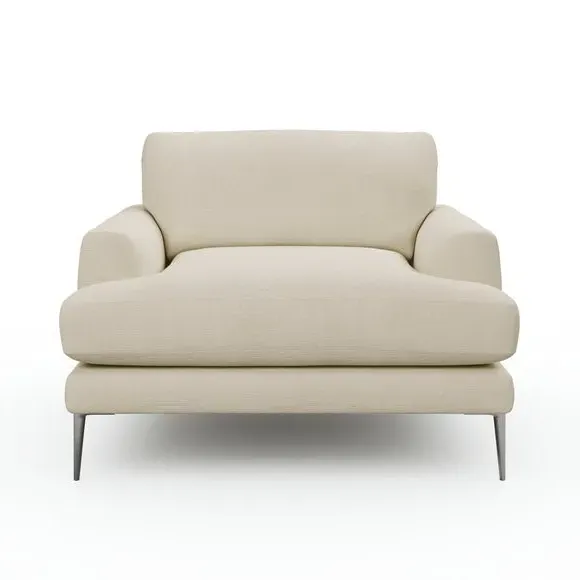 Snuggle Chair with Square Arms - Ivory, Fabric