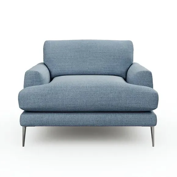 Snuggle Chair with Square Arms - Navy, Fabric