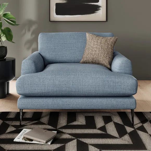 Snuggle Chair with Square Arms - Navy, Fabric