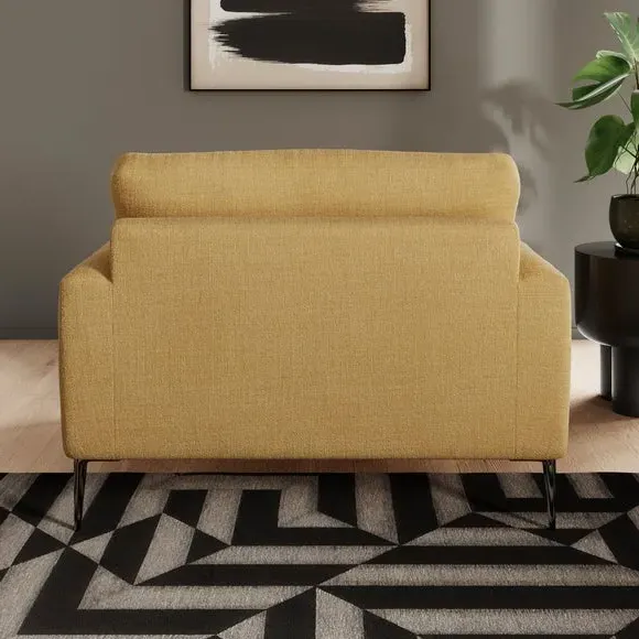 Snuggle Chair with Square Arms - Ochre, Fabric