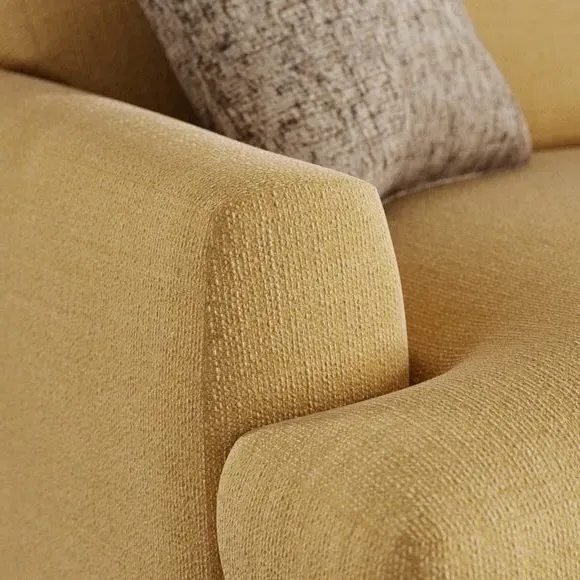 Snuggle Chair with Square Arms - Ochre, Fabric