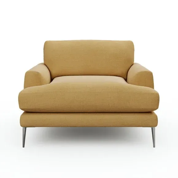 Snuggle Chair with Square Arms - Ochre, Fabric