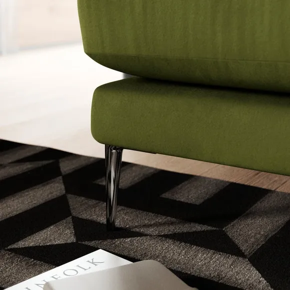 Snuggle Chair with Square Arms - Olive, Velvet