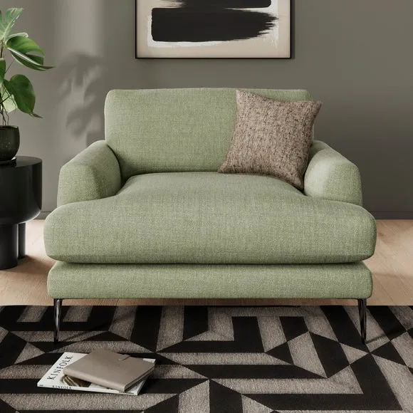Snuggle Chair with Square Arms - Sage, Fabric