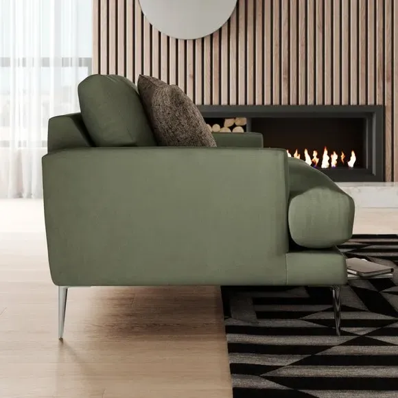 Snuggle Chair with Square Arms - Sage, Velvet