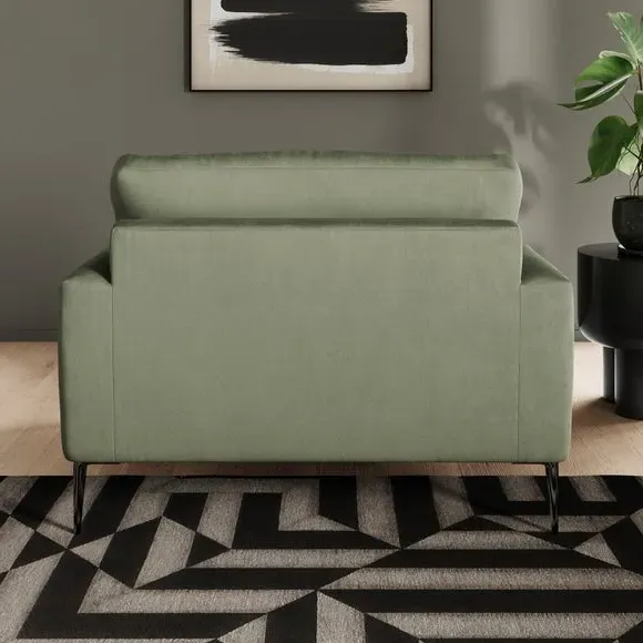 Snuggle Chair with Square Arms - Sage, Velvet