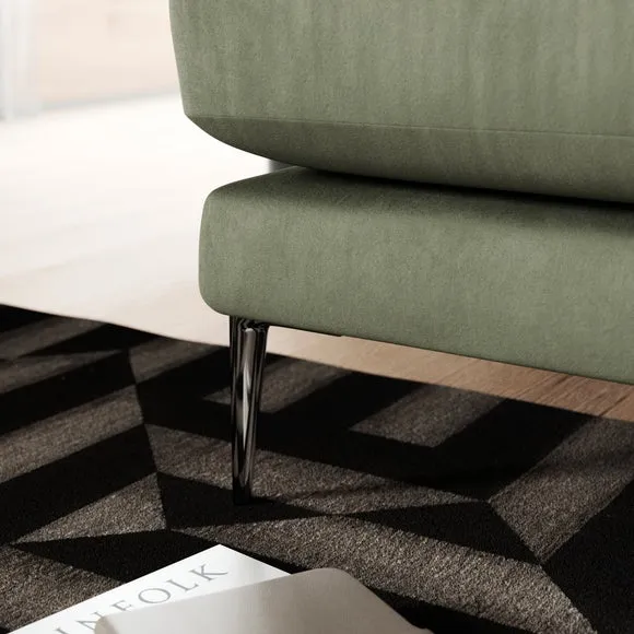 Snuggle Chair with Square Arms - Sage, Velvet