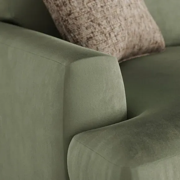 Snuggle Chair with Square Arms - Sage, Velvet