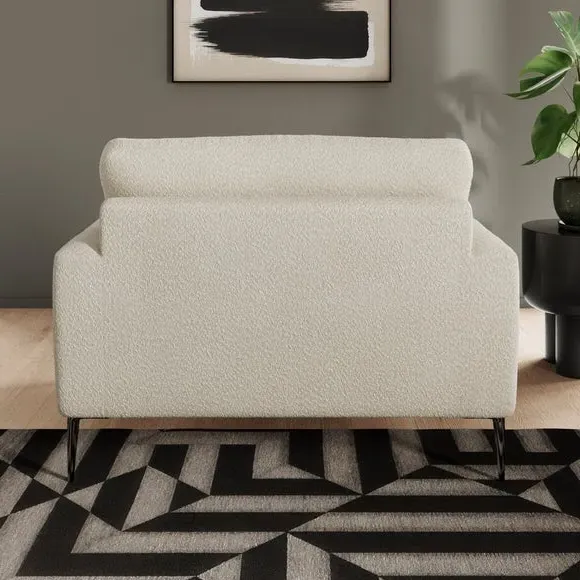 Snuggle Chair with Square Arms - Sandstone, Boucle