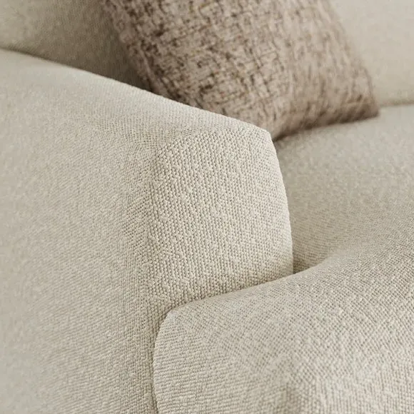 Snuggle Chair with Square Arms - Sandstone, Boucle