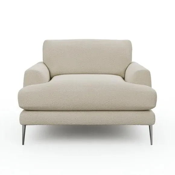 Snuggle Chair with Square Arms - Sandstone, Boucle