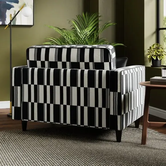 Snuggle Chair with Stripe Design - Black