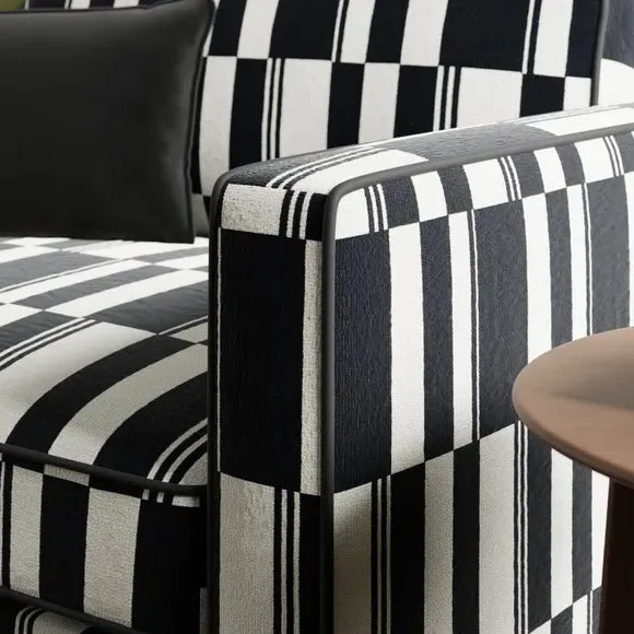 Snuggle Chair with Stripe Design - Black