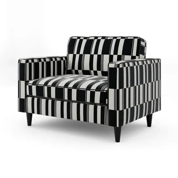 Snuggle Chair with Stripe Design - Black