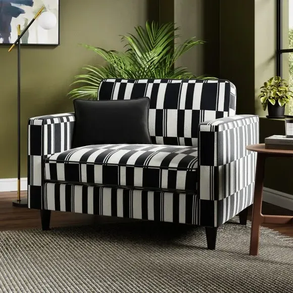 Snuggle Chair with Stripe Design - Black image