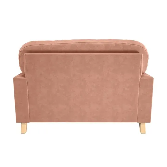 Snuggle Chair with Turned Legs - Apricot, Velvet