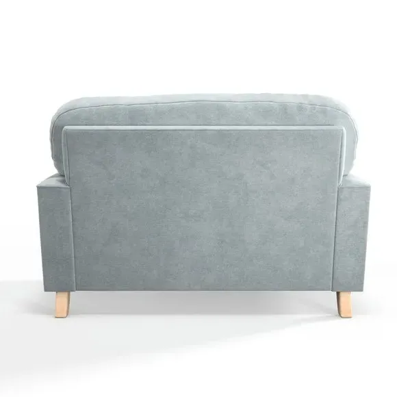 Snuggle Chair with Turned Legs - Blue, Velvet