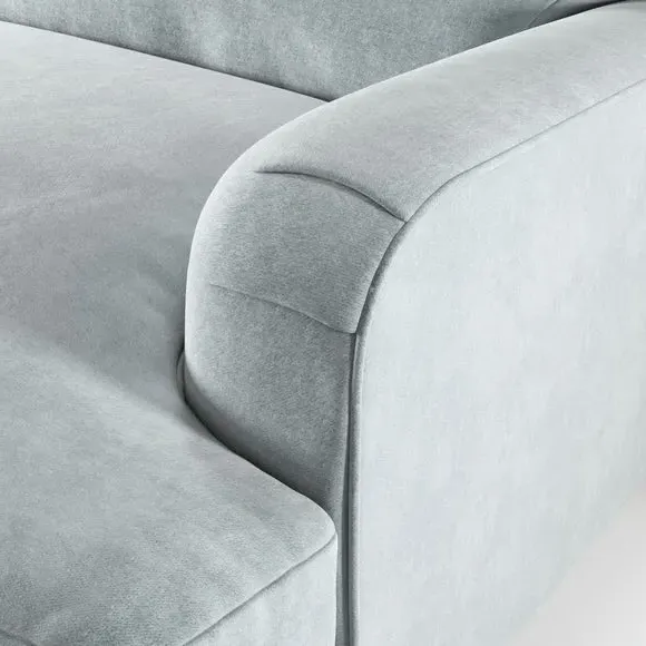 Snuggle Chair with Turned Legs - Blue, Velvet