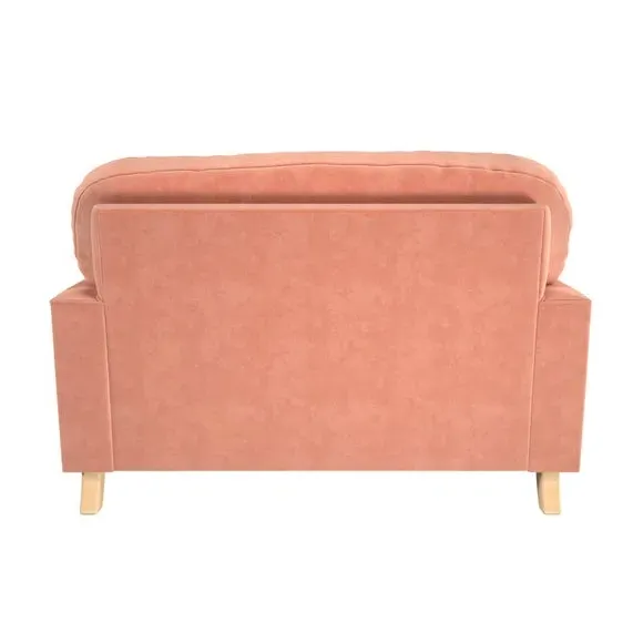 Snuggle Chair with Turned Legs - Coral, Velvet