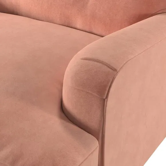 Snuggle Chair with Turned Legs - Coral, Velvet