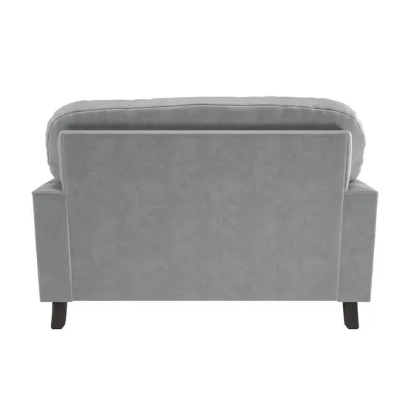 Snuggle Chair with Turned Legs - Grey, Velvet