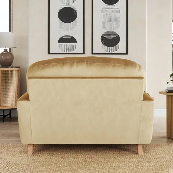 Snuggle Chair with Turned Legs - Honey, Velvet