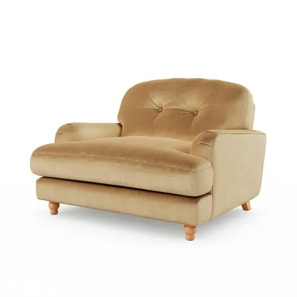 Snuggle Chair with Turned Legs - Honey, Velvet